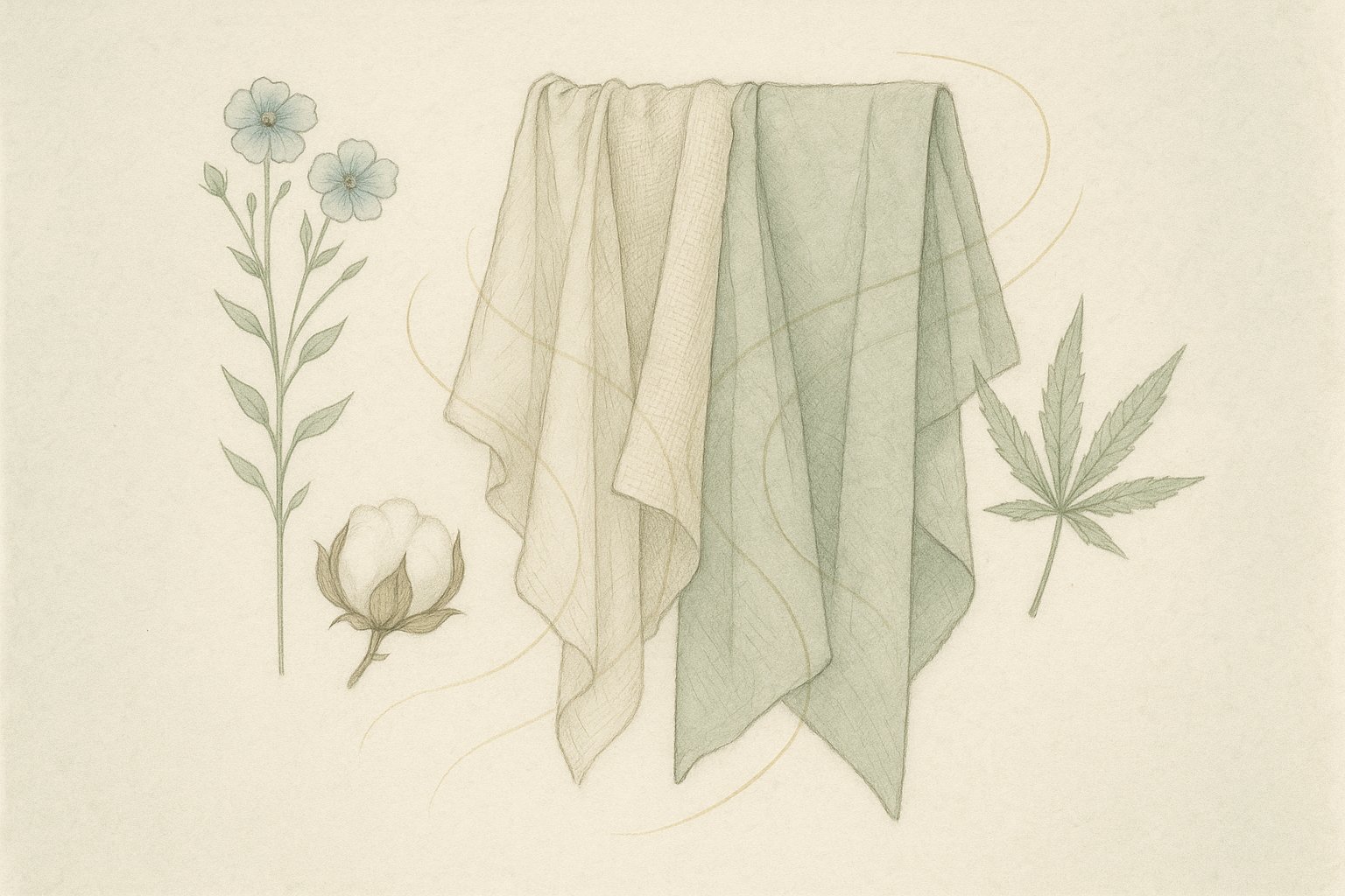 Natural fiber clothing illustration